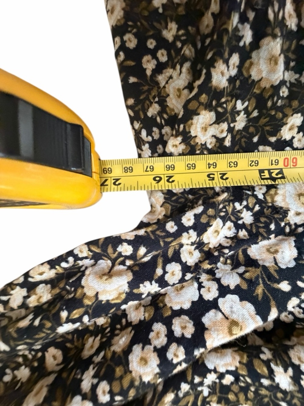 Old Navy Black Floral V Neck Cottage Core Puff Long Sleeve Lightweight - Picture 7 of 8
